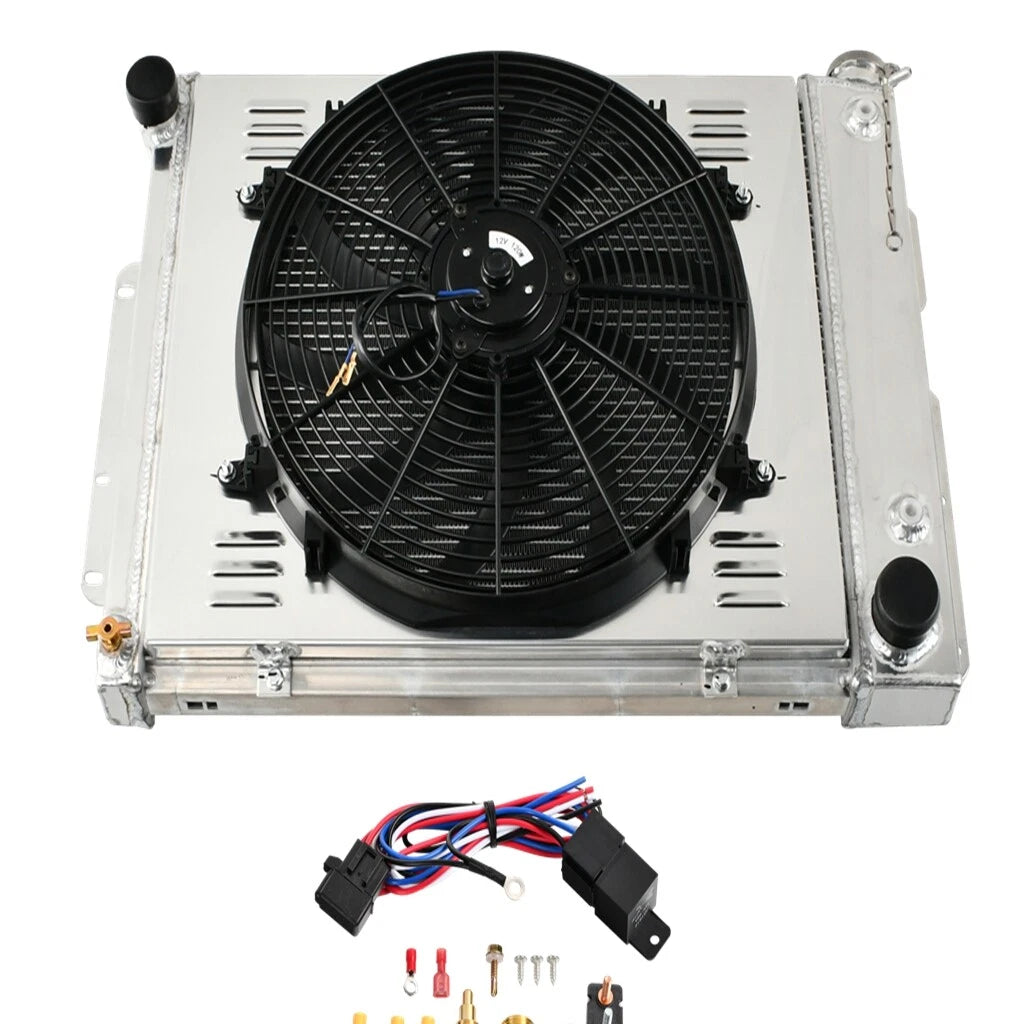 3 Row Aluminum Radiator with Shroud Fan for Chevy Camaro (1967–1969)