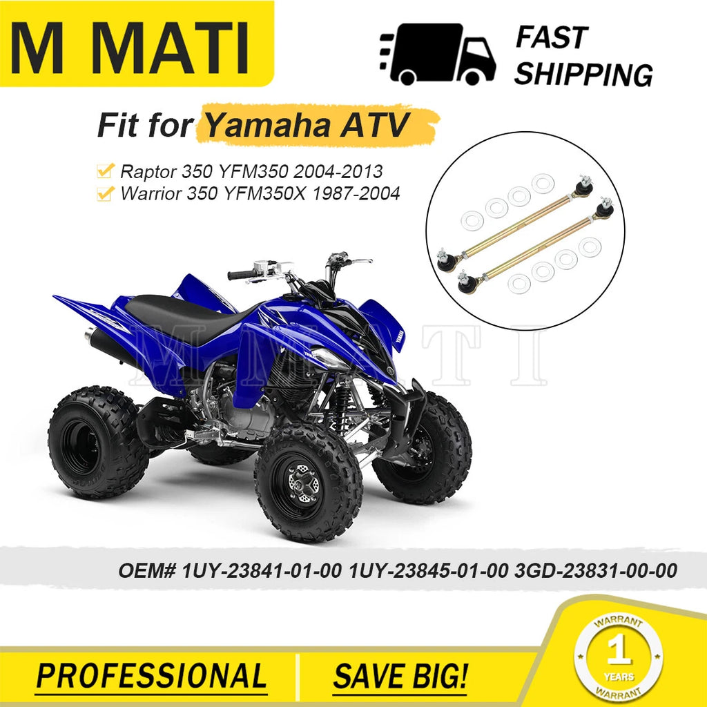 Set of 2 Tie Rod Ends for Yamaha Warrior 350 YFM350X (1987–2004)