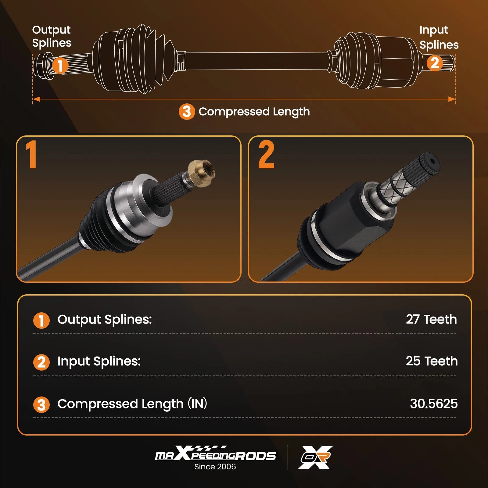 Front CV Axle Shaft Pair for Subaru Outback Legacy Impreza (2008–2015)