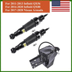 2X Rear Shock Absorber + Air Suspension Compressor for Infiniti QX80 (2014–2020)