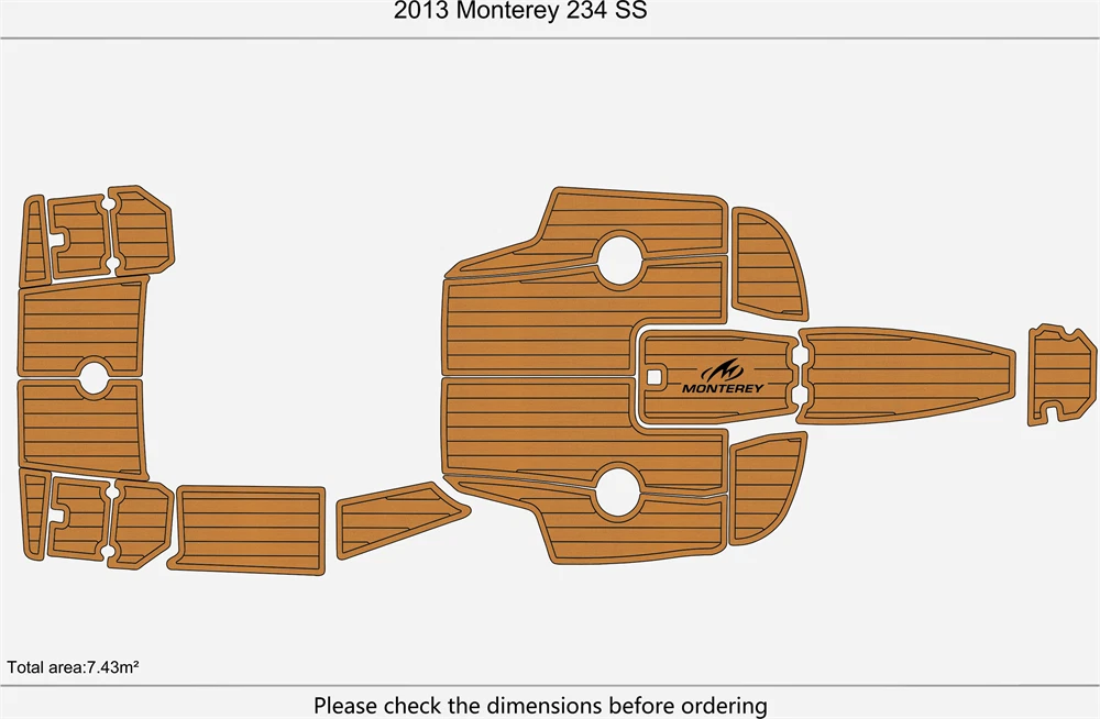 EVA Pad for Monterey 234 SS (2013) - Teak Deck Flooring Mat