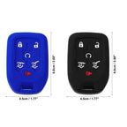 2X Silicone Key Fob Case Cover for Chevrolet Suburban (2015–2020) Black Blue