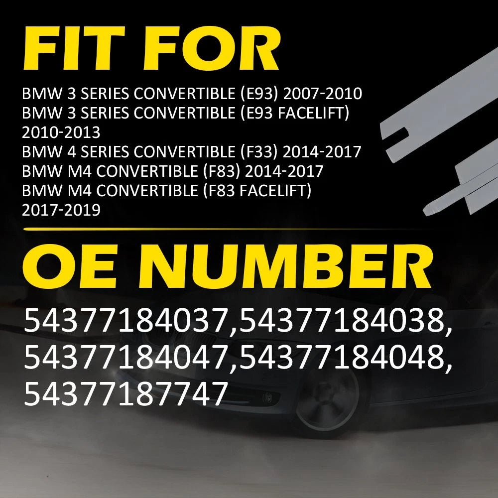Set of 4 Convertible Roof Top Hinge Covers for BMW E93 F33 M4 F83 (2007–2019)