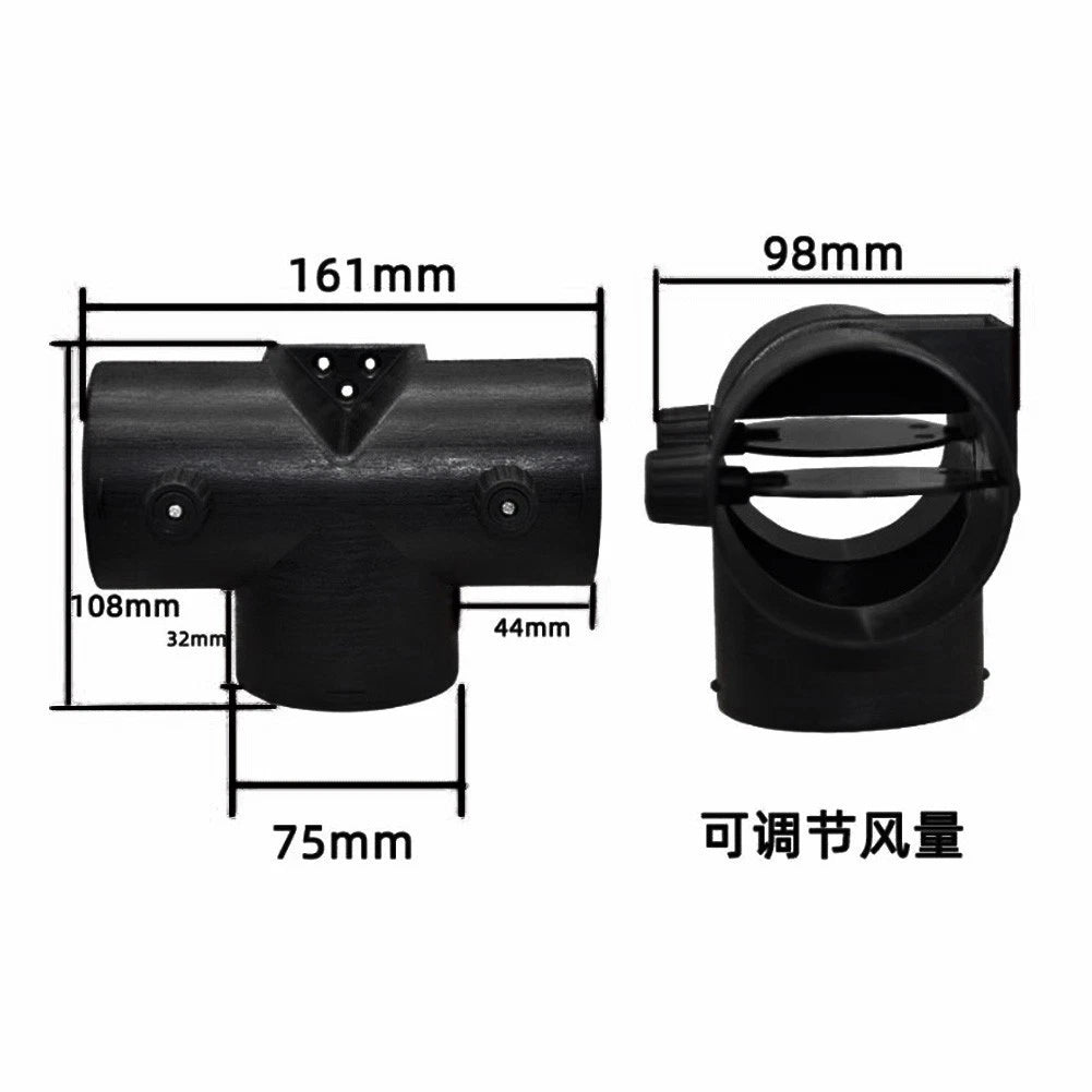 T Duct Connector 161x108x98mm for Diesel Heater Ventilation (2010–2023)