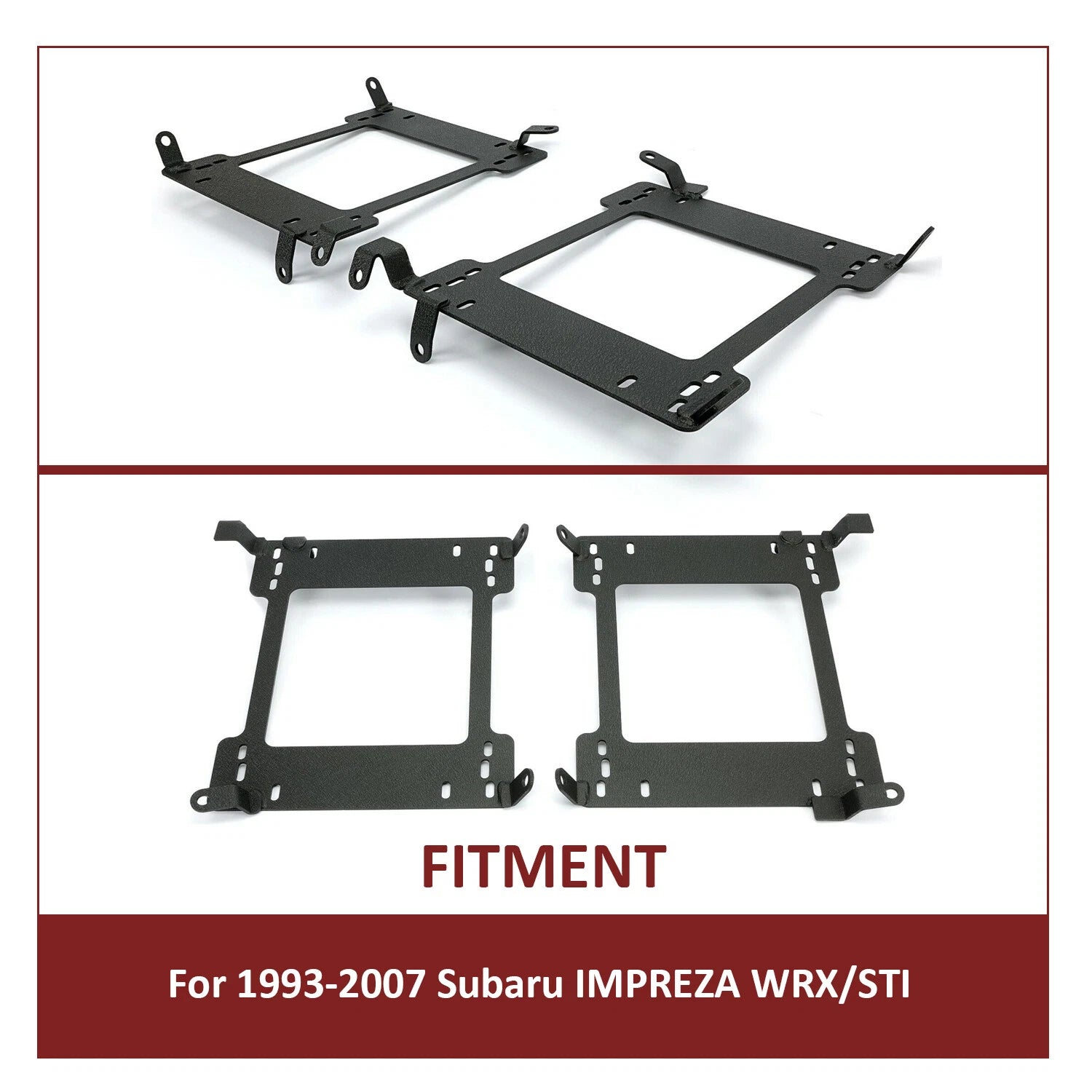 Set of 2 Racing Seat Base Bracket Rails for Subaru Impreza WRX STI (1993–2007)