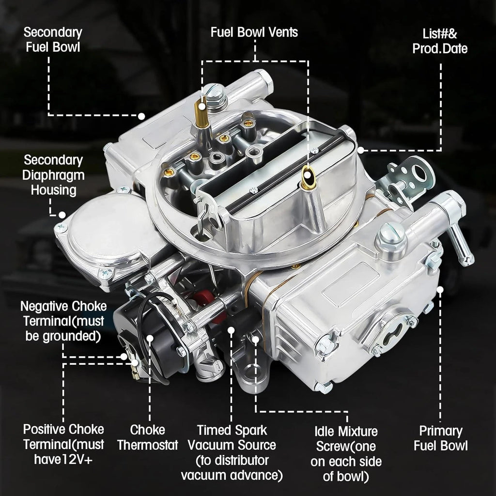 4 Barrel Carburetor for Holley 4160 (600 CFM, 0-80457S)