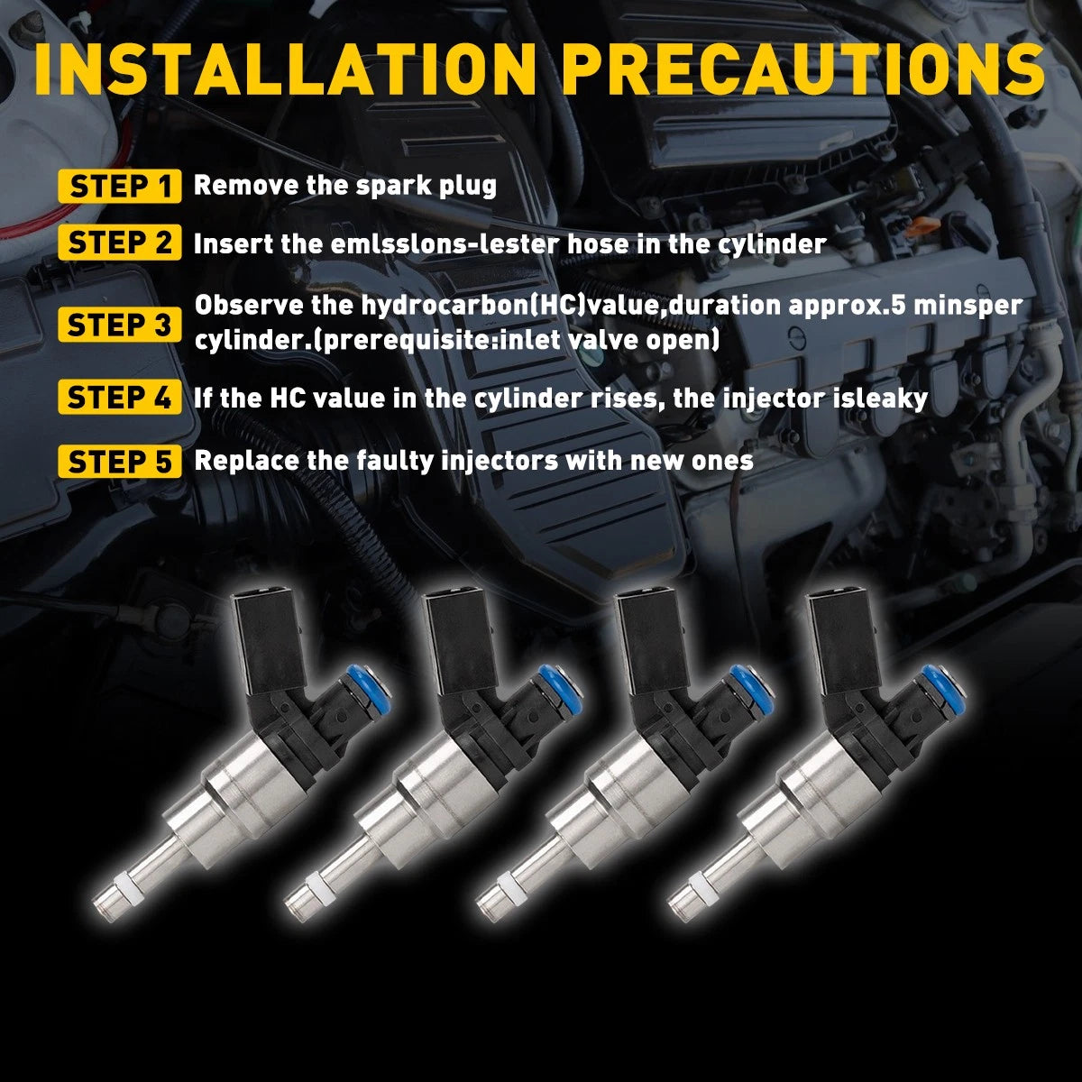 4X Fuel Injectors for Audi A4 2005-2009, VW Passat GTI 2006-2009 06F906036A
