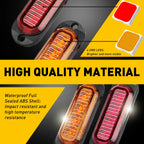 Set of 4 LED Amber Red Oval Side Marker Lights for Universal Fit