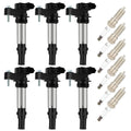 Set of 6 Ignition Coils & Spark Plugs for Buick Allure, Cadillac CTS (2004–2009)