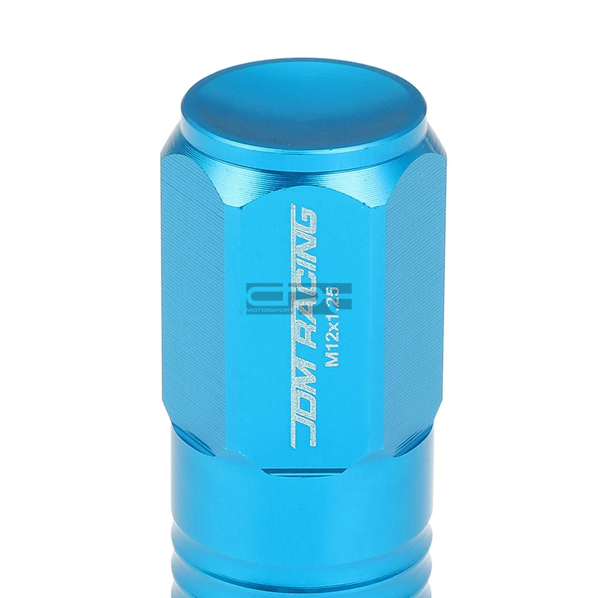 Set of 20 Closed End M12x1.25 50mm Tall Sky Blue Aluminum Lug Nuts