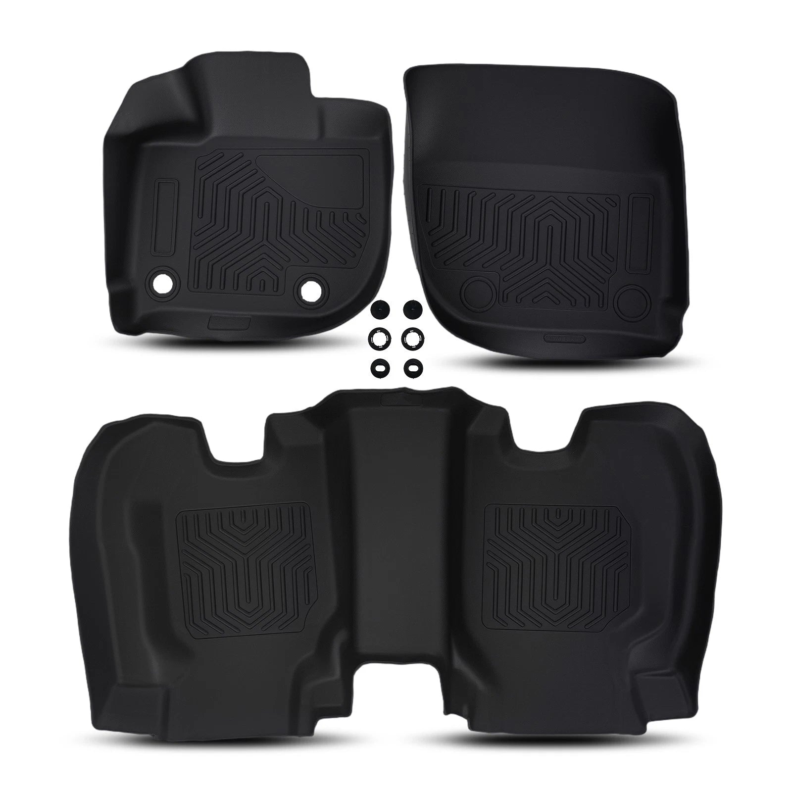Set of 4 Black TPE Rubber All Weather Floor Mats for Honda (2015–2020)