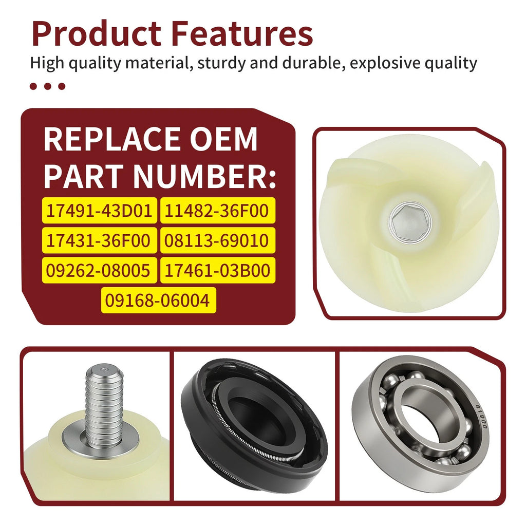 Water Pump Bearings Seals Gasket for Suzuki RM125 (2001–2006)