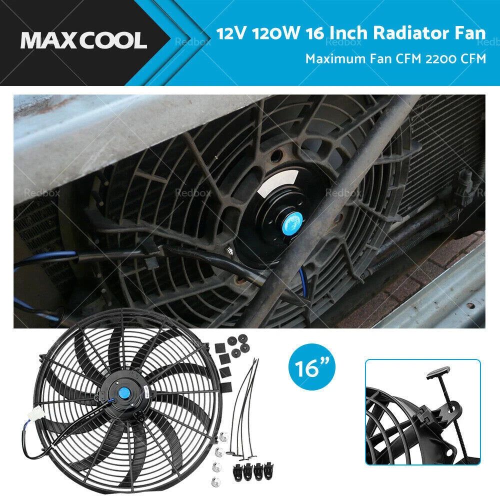 12V 120W 16 Inch Electric Radiator Cooling Fan Universal (2002–2023)