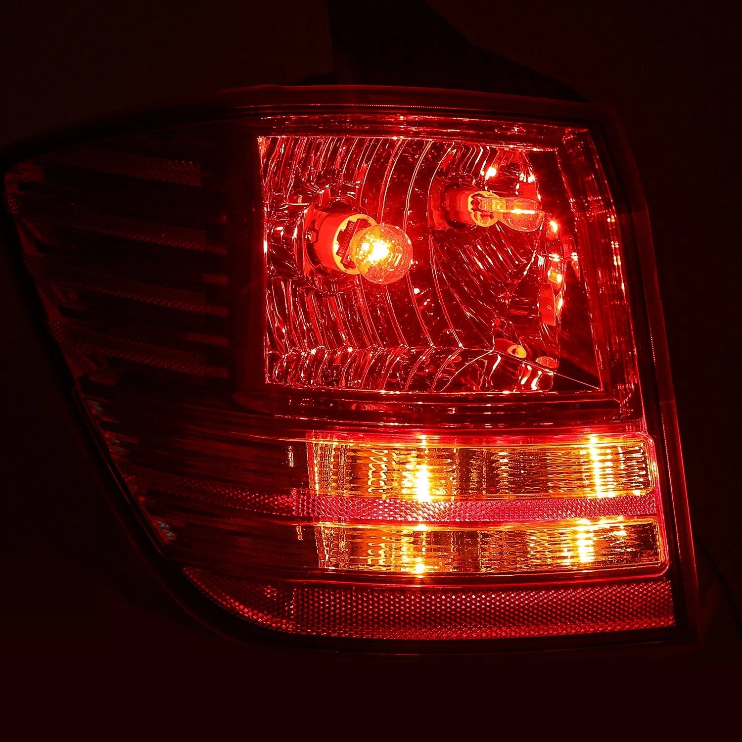 OE Style Chrome Housing Red Lens Tail Lights for Dodge Journey (2009–2020)