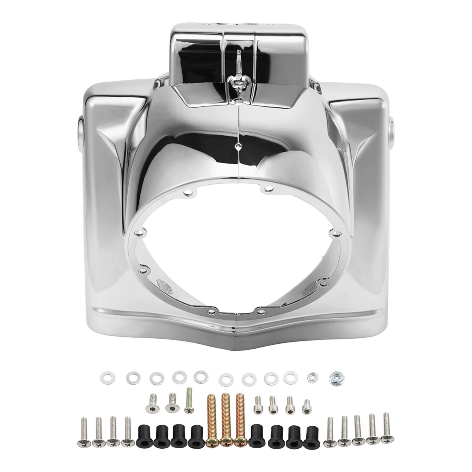 Chrome 7" Round Headlight Nacelle Cover for Harley Touring Road King (2014–2025)