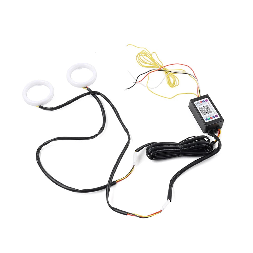 RGB LED Angel Eye Halo Rings Headlight DRL Retrofit for
