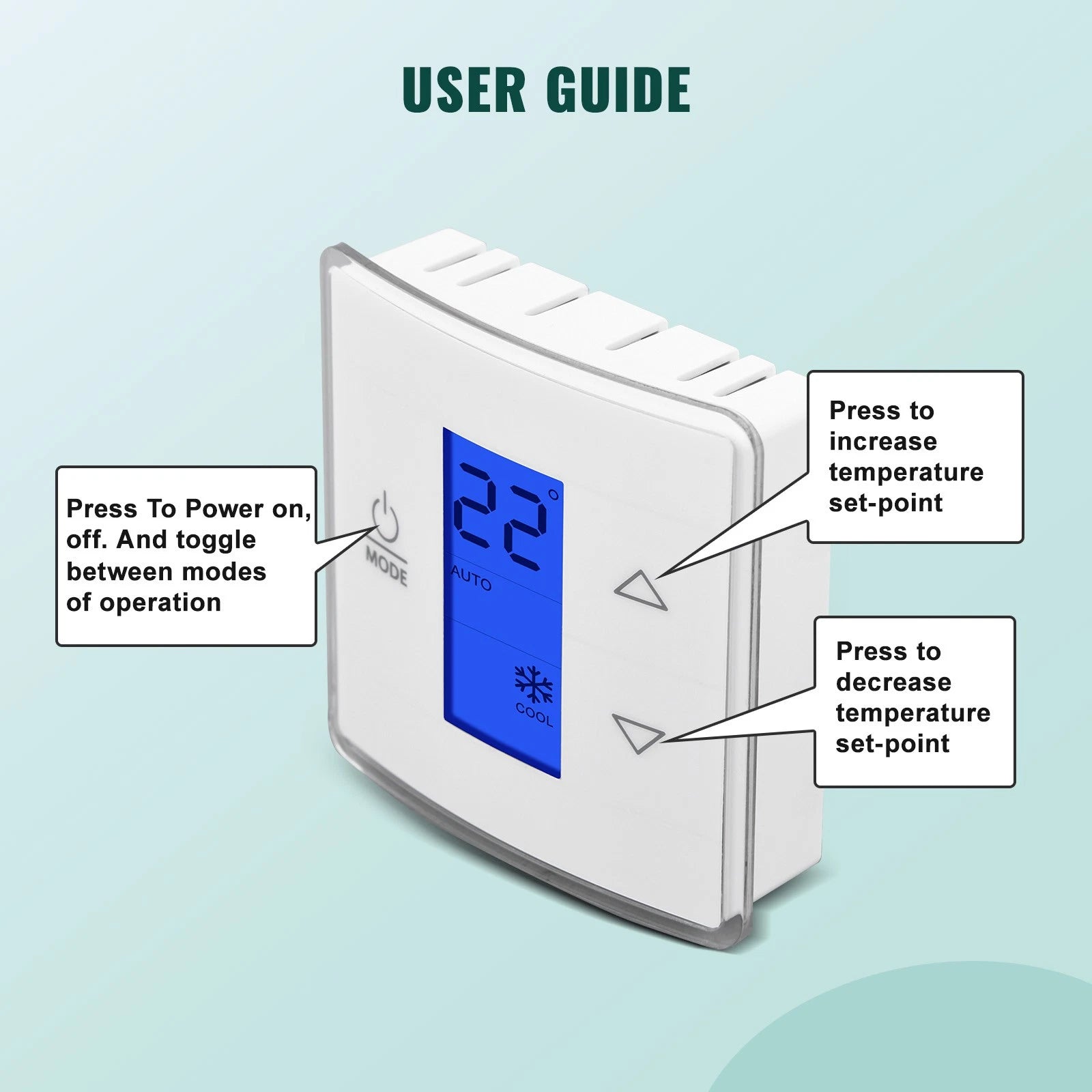 Single Zone Digital Wall Thermostat for Dometic RV Camper