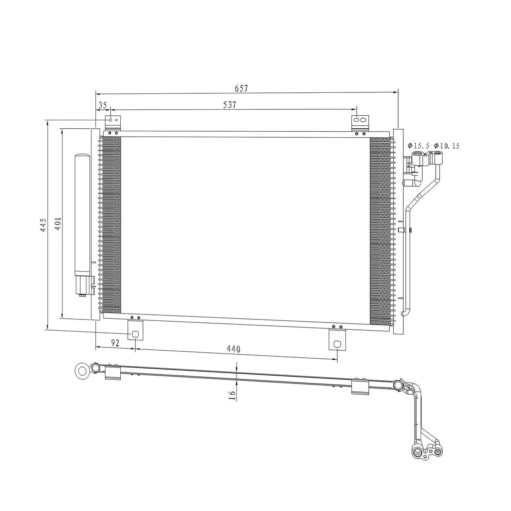 Replacement Aluminum A/C Condenser w Receiver Drier for (See Chart)