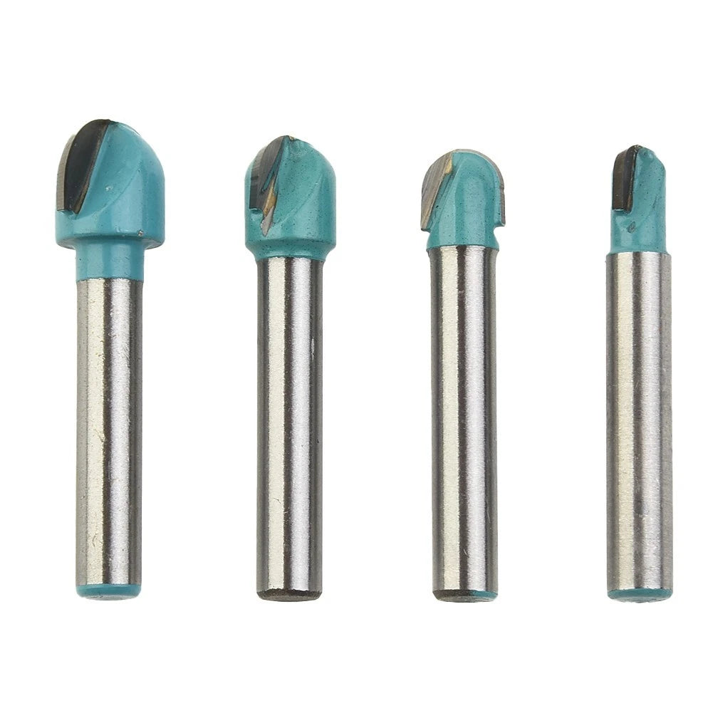 4X CNC Carbide Router Bits for Milling (Router Bit Set)