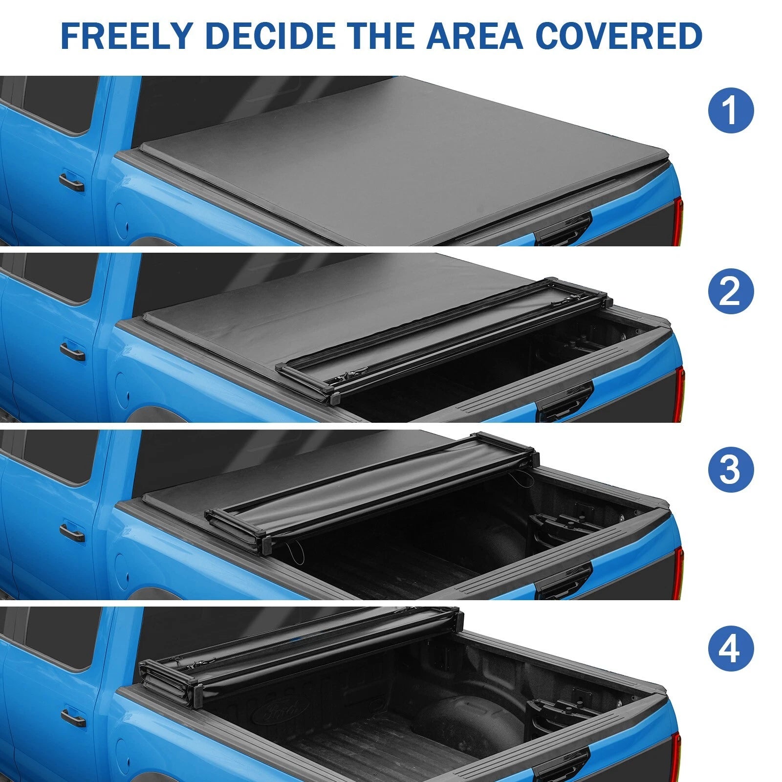 4-Fold Soft Tonneau Cover for Ford F150 (2015-2024)