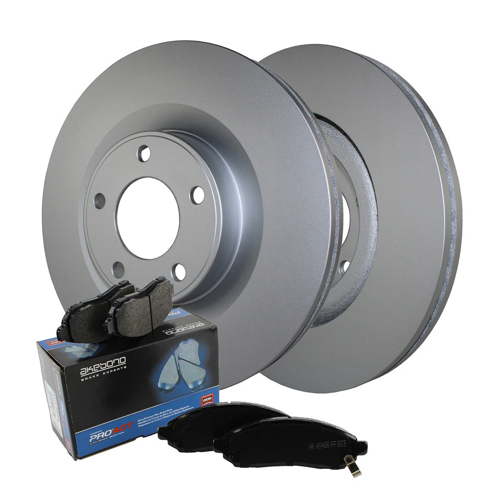 Front Brake Kit 320mm Disc Rotors Akebono Ceramic Pads for Ford Edge, Lincoln MKX (2007–2018)