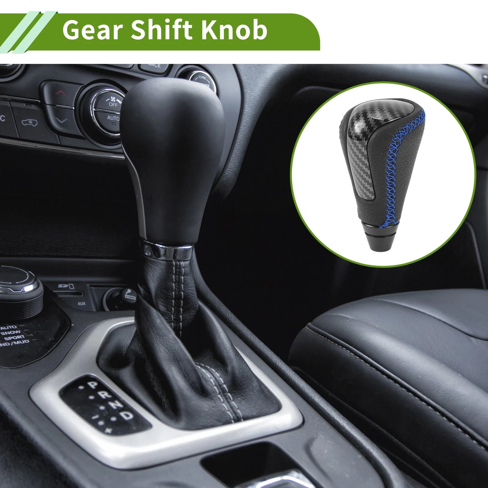 Automatic Gear Shift Knob for Lexus GS300 (2006–2011) Plastic Faux Leather Black Blue