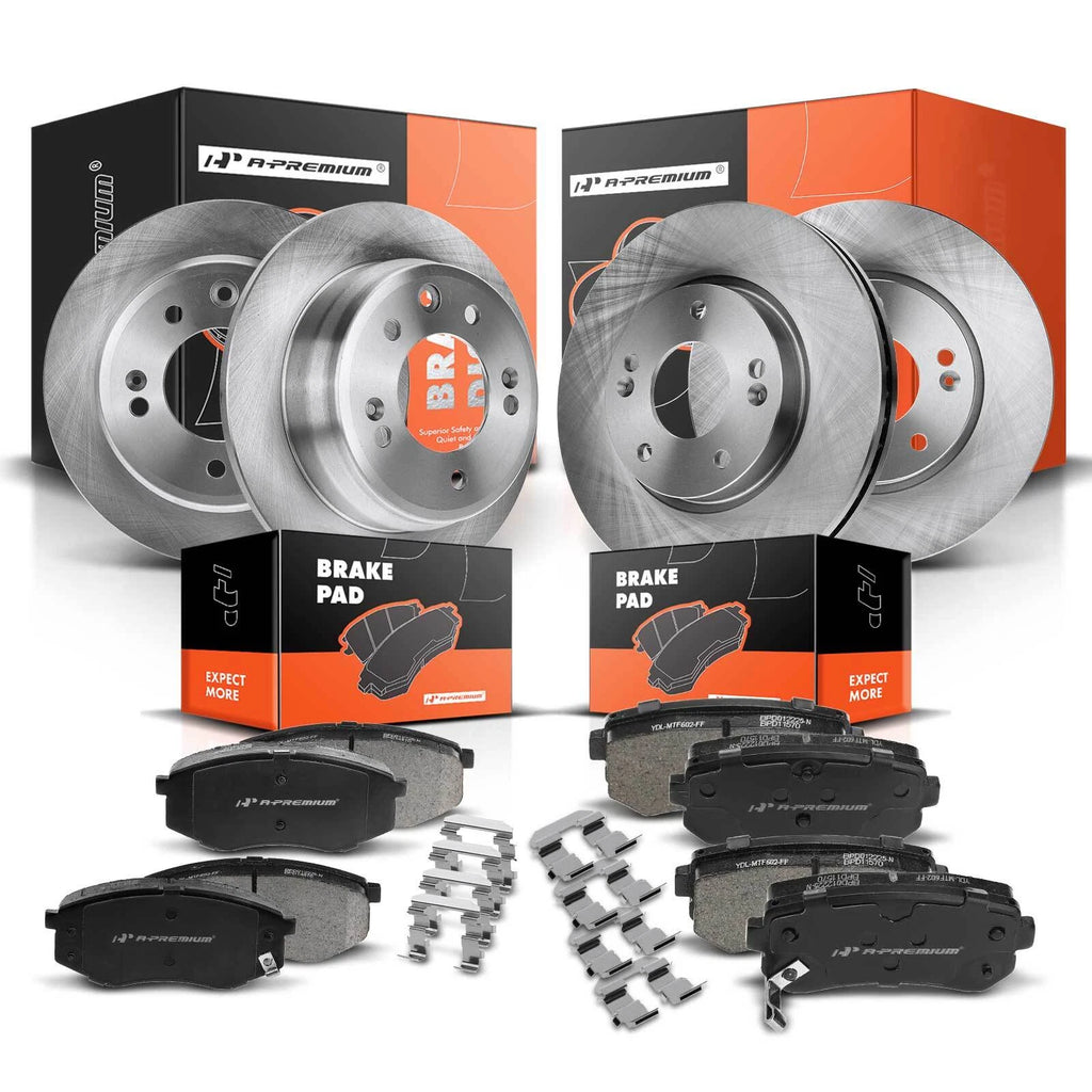 Front & Rear Disc Brake Rotors & Ceramic Pads for Hyundai Tucson (2010–2011)