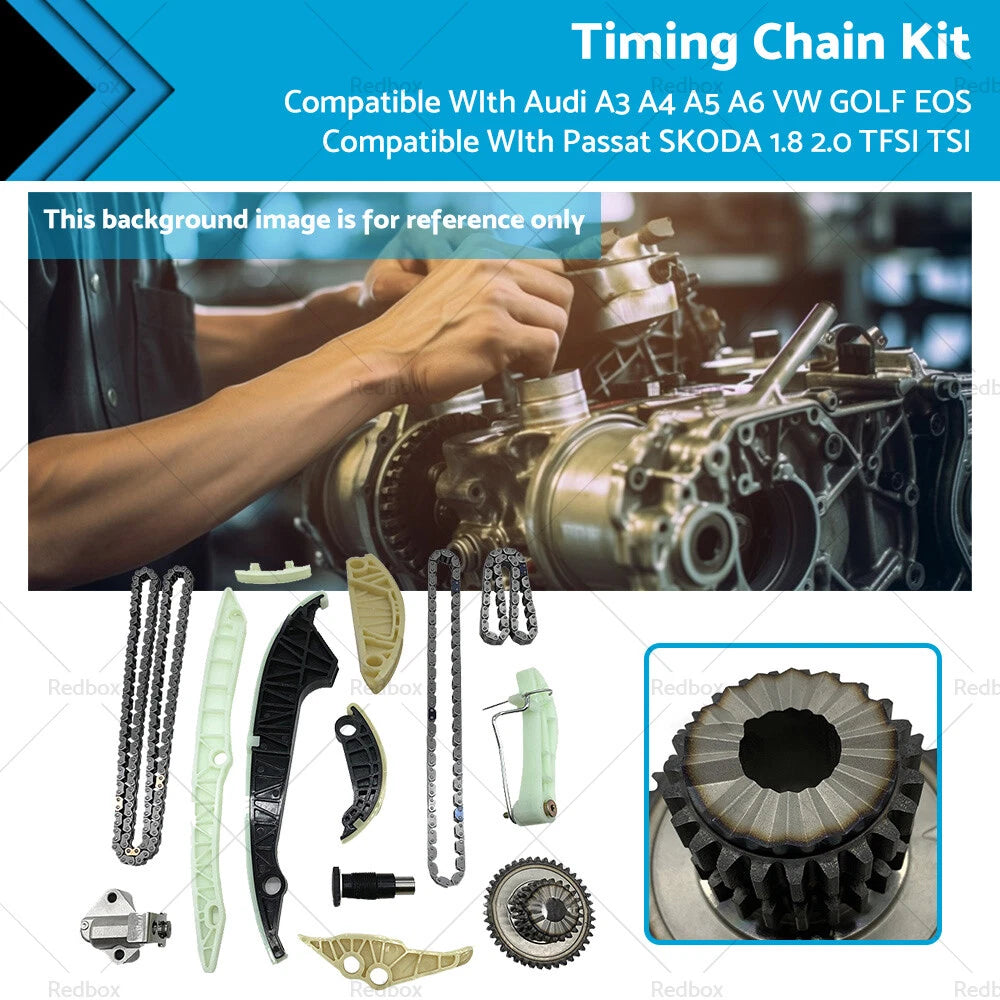 Timing Chain Kit for Audi A3 A4 A5 A6 VW Golf EOS Passat Skoda 1.8 2.0 (2000–2023)