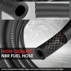 6AN Fuel Line Hose 25ft Nitrile Rubber 3/8" for Oil Gas Pipe