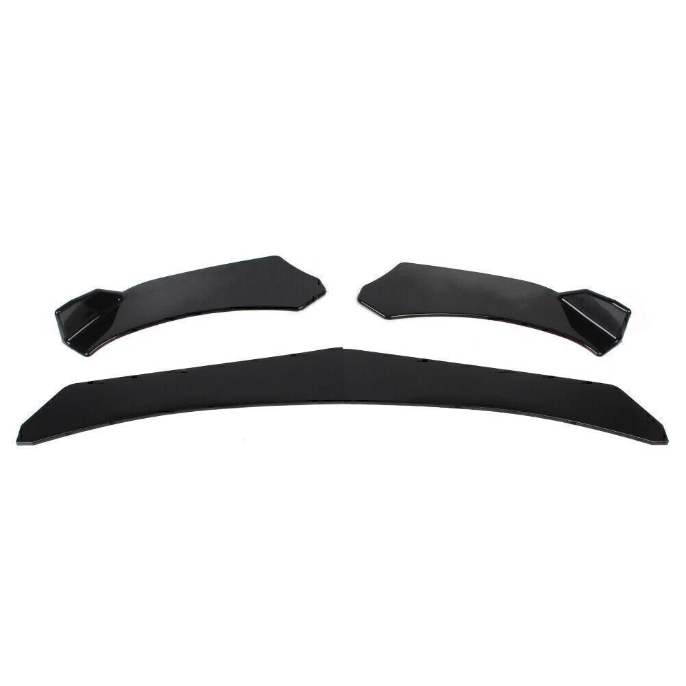 Set of 4 Glossy Black Front Bumper Lip Chin Spoiler Splitter