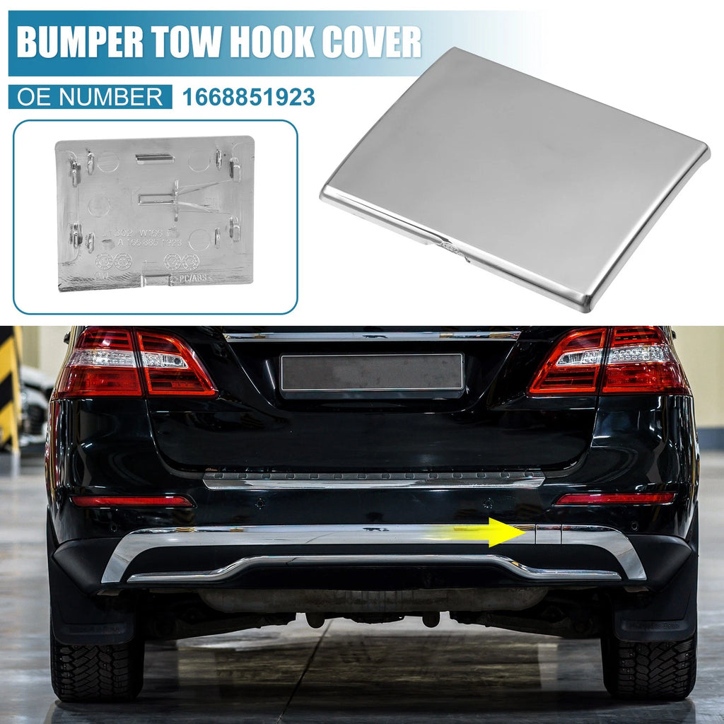 Tow Hook Cover Cap 1668851923 for Mercedes-Benz (Silver Tone)