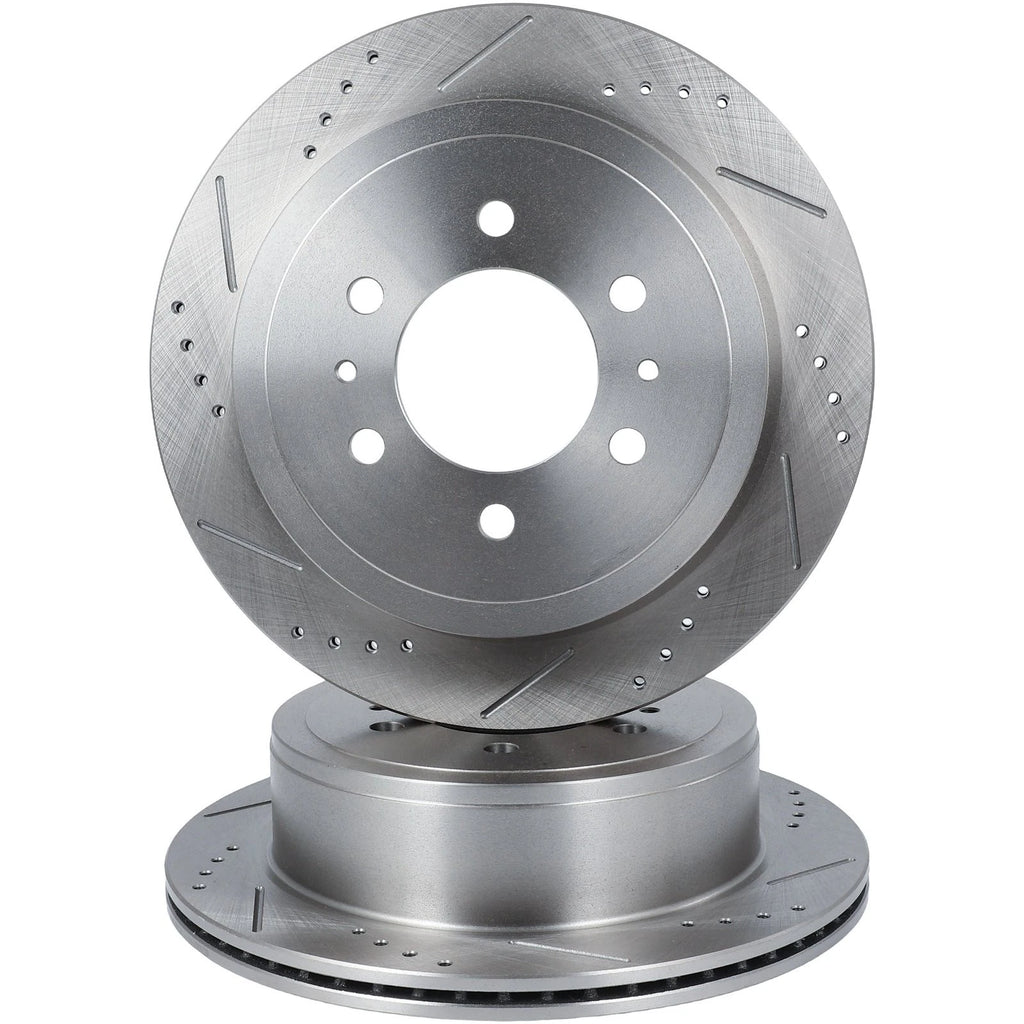 Rear Drilled Slotted Brake Rotors for Ford F-150 (2004), Lincoln Mark LT (2006–2008)