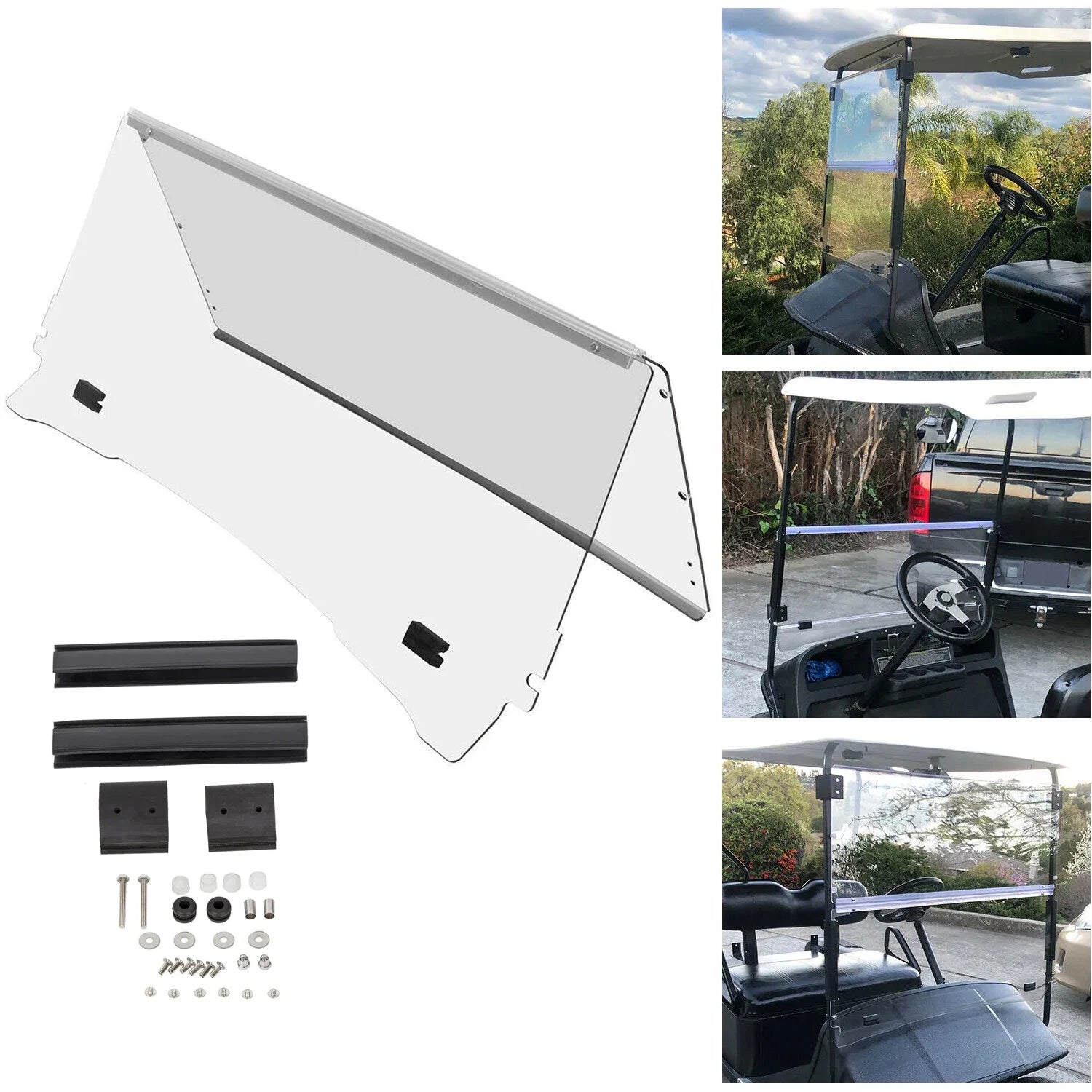 Folding Clear Windshield for EZGO TXT Medalist (1994–2014)