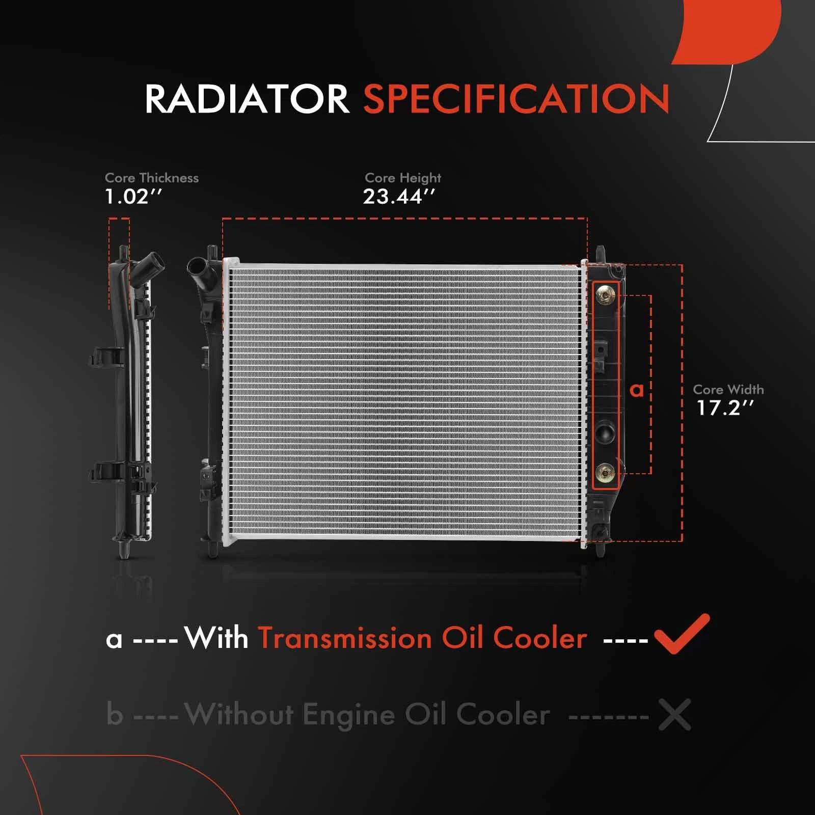 Radiator with Transmission Oil Cooler for Chevy Corvette (2005–2012)