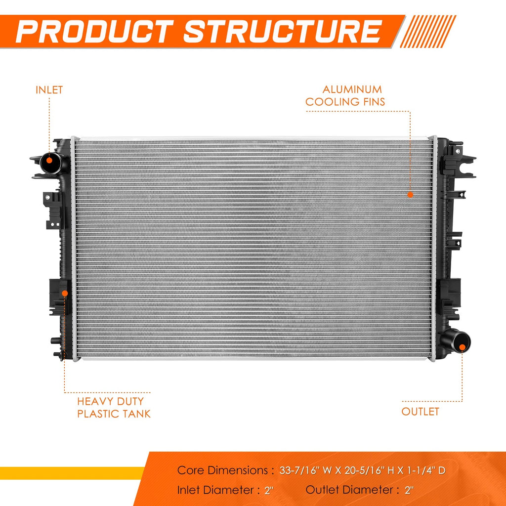 Aluminum Core Cooling Radiator for Ram 2500 3500 6.7L Diesel (2019–2024) DPI-13871