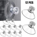 12X Glass Wall Hanger Pads Clear Screw Hooks