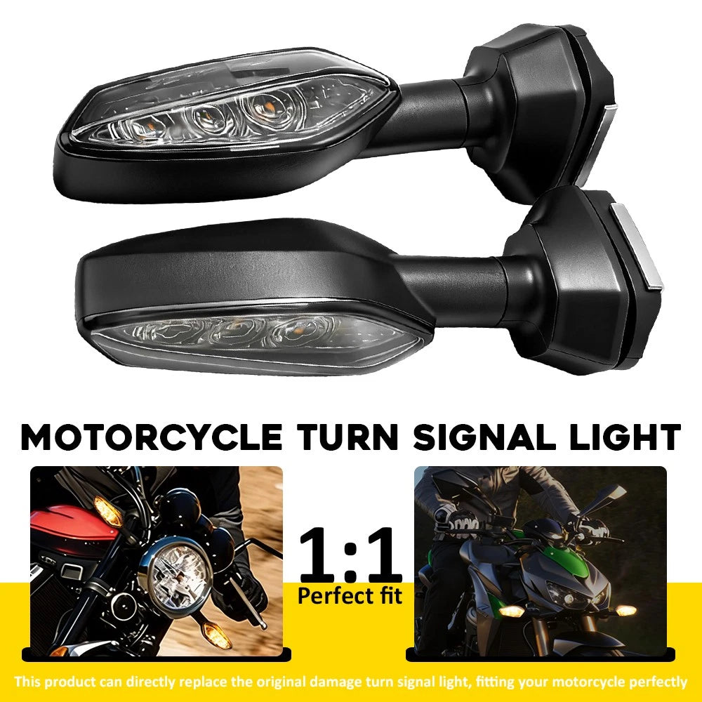 2X LED Turn Signal Lights for Kawasaki KLR650 Ninja Z1000R (2010–2023)