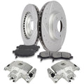 Front Drilled Brake Calipers & Rotors & Ceramic Pads for Dodge Avenger (2008–2014)