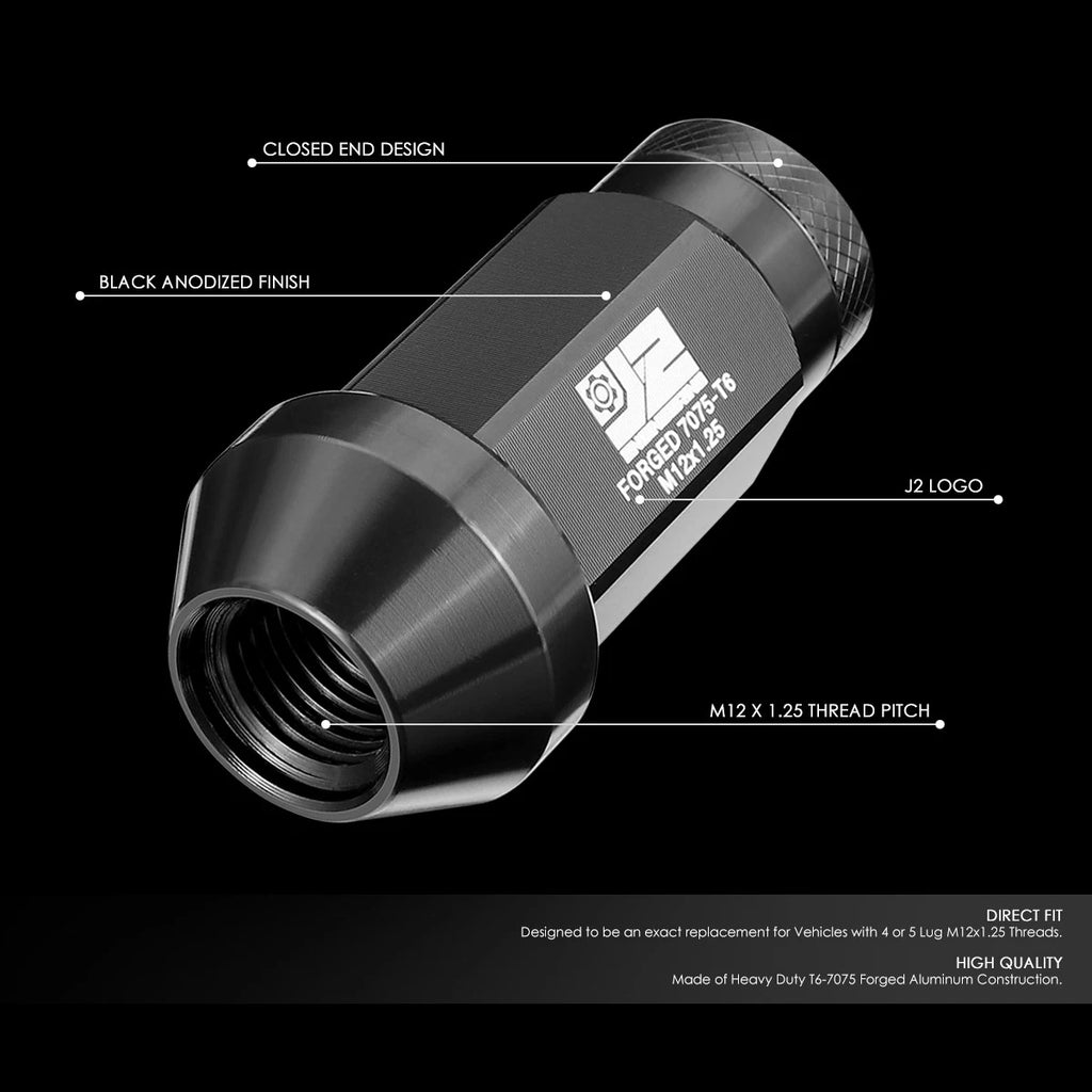 Set of 20 Closed End Lug Nuts M12 X1.25 24mm OD for
