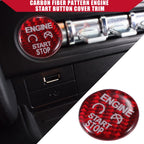 Carbon Fiber Engine Start Stop Button Cover Trim for Ford 