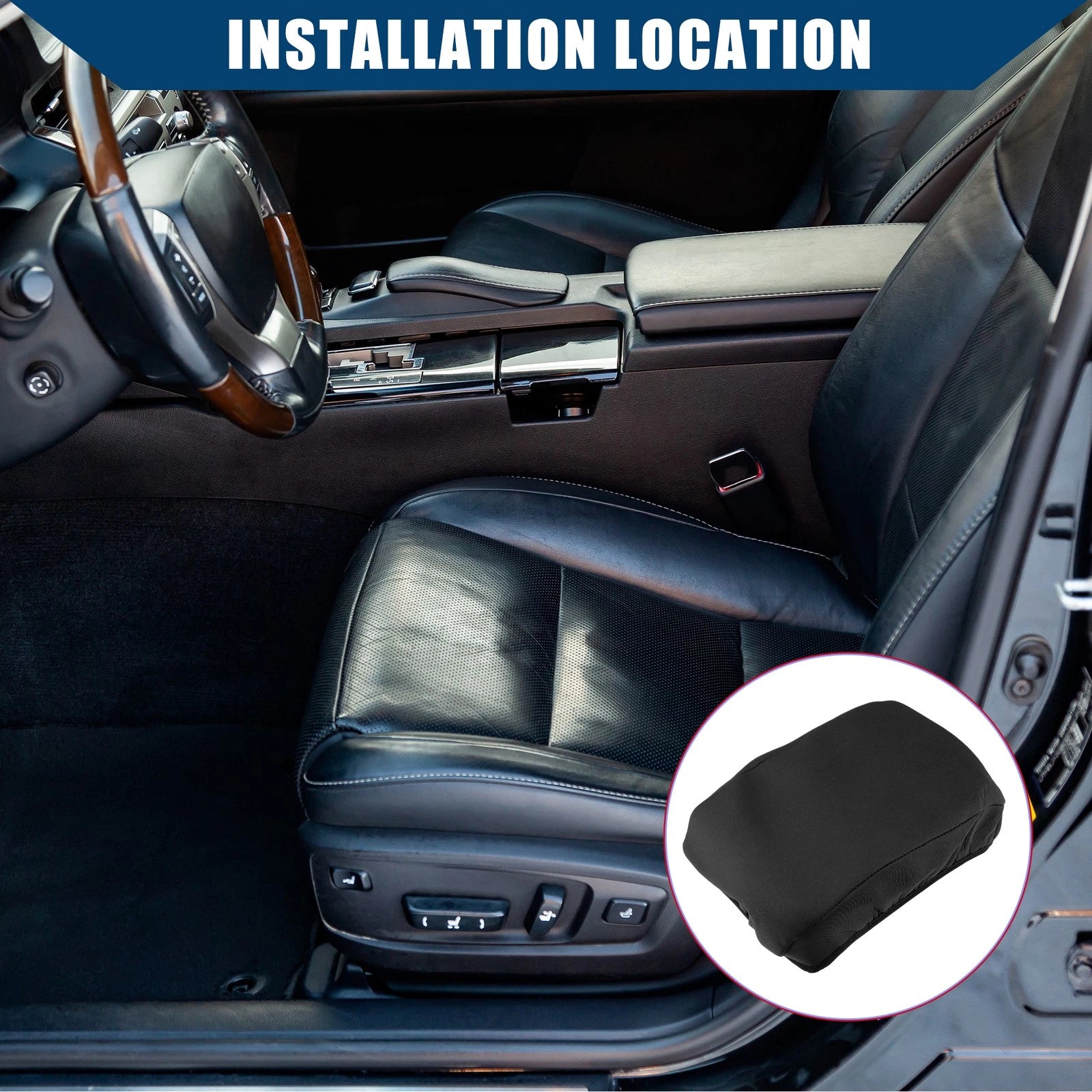 Center Console Armrest Cover for Ford Fusion (2010–2012) Neoprene Black