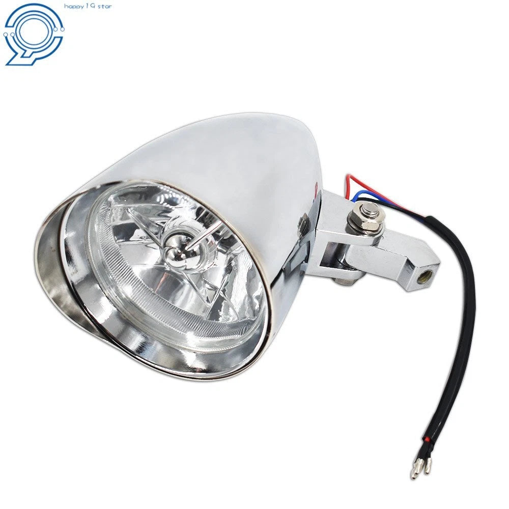 4.5" Chrome Visor Headlight Lamp for Dyna Bobber Chopper