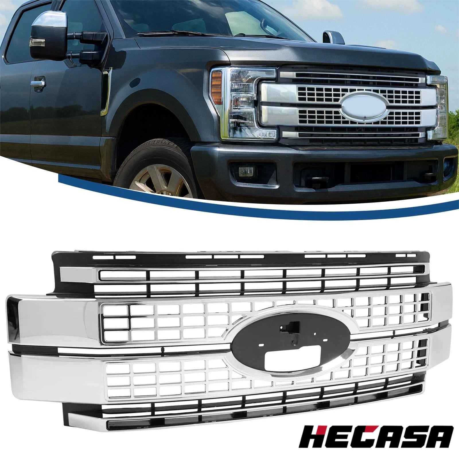 Chrome Grille for Ford Super Duty F250 F350 (2017–2019)