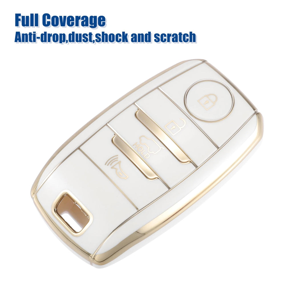 TPU Key Fob Case Cover for Kia Forte (2010–2019) - 4 Button, White