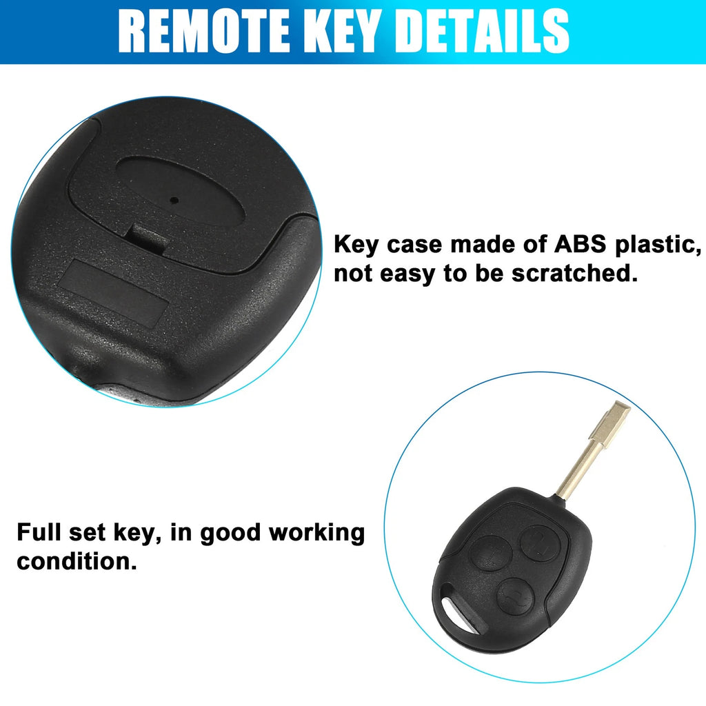 3 Button 433MHz Car Remote Key Fob for Ford Focus (Year Range Not Specified)