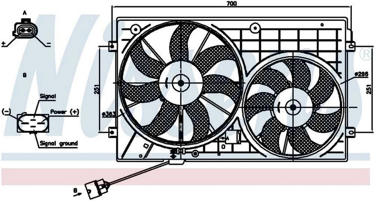 Nissens Right Engine Cooling Fan for Audi A3 TDI (2010–2013)