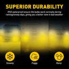 AUXITO H10 9145 9140 LED Fog Light Bulb 3000K Golden Yellow (3000LM)