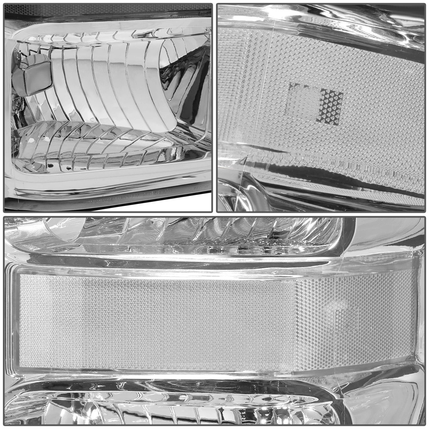Pair Chrome Clear Corner Headlight Lamps for Ford Super Duty (2008–2010)