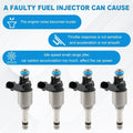 4X Fuel Injector 353102GGA0 for Hyundai Sonata (2015–2017) Kia Sorento (2016–2018) 2.4L