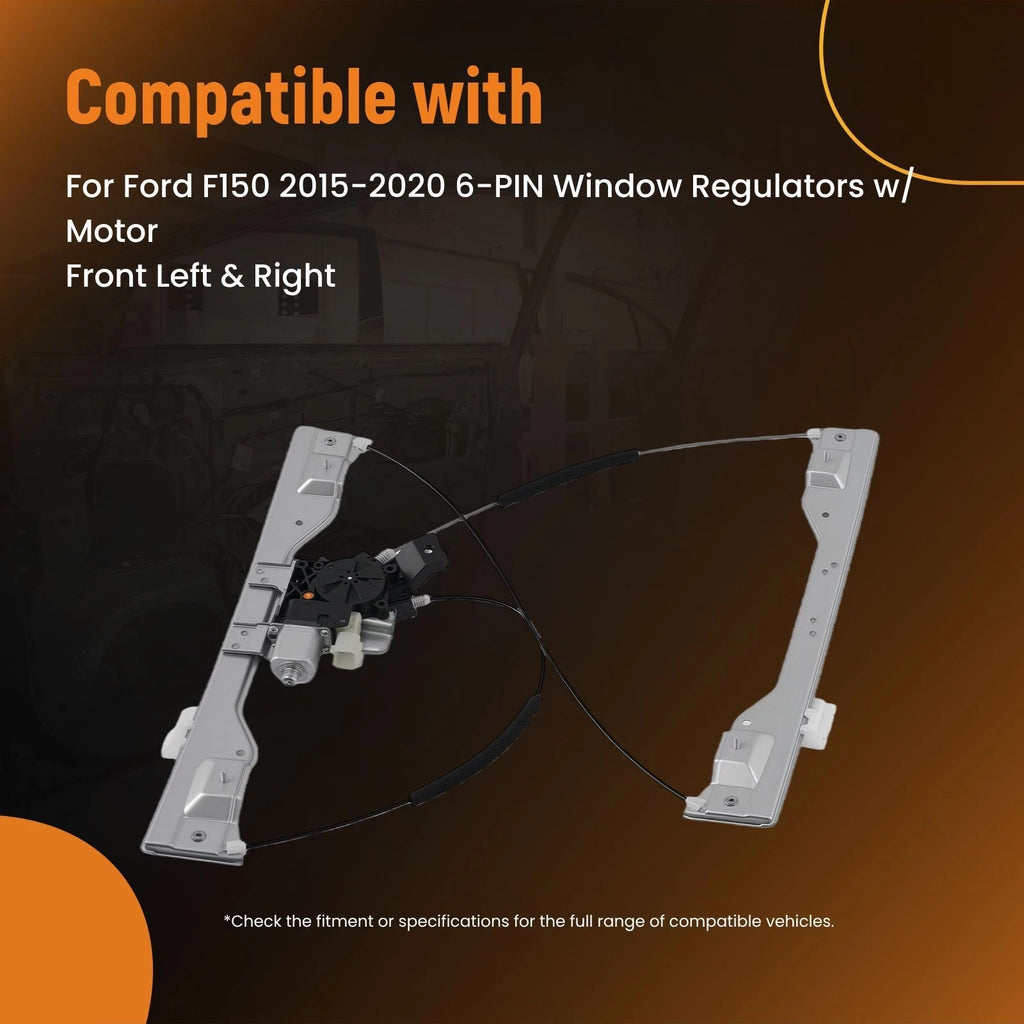 Set of 2 Front Power Window Regulators for Ford F150 (2015–2020)